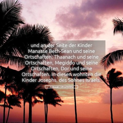 Picture 05 - 1 Chronik 7:29 LUTH1912 - und an der Seite der Kinder Manasse Beth-Sean und - Bible Verse Picture
