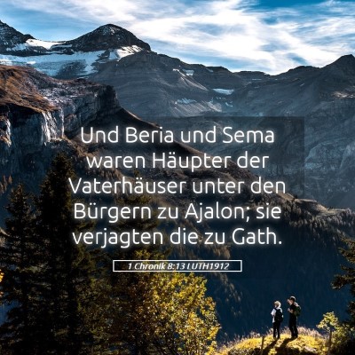 Picture 05 - 1 Chronik 8:13 LUTH1912 - Und Beria und Sema waren Häupter der - Bible Verse Picture
