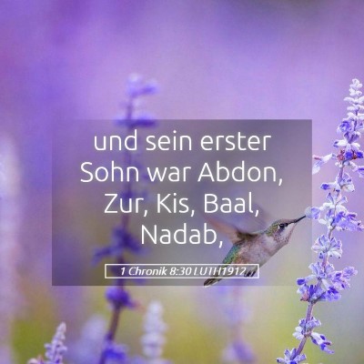 Picture 05 - 1 Chronik 8:30 LUTH1912 - und sein erster Sohn war Abdon, Zur, Kis, Baal, - Bible Verse Picture