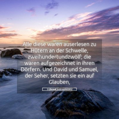 Picture 05 - 1 Chronik 9:22 LUTH1912 - Alle diese waren auserlesen zu Hütern an der - Bible Verse Picture
