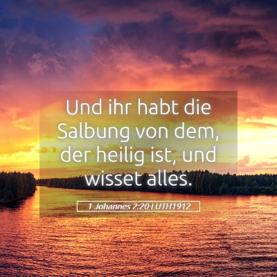 Picture 05 - 1 Johannes 2:20 LUTH1912 - Und ihr habt die Salbung von dem, der heilig ist, - Bible Verse Picture