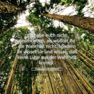 Picture 05 - 1 Johannes 2:21 LUTH1912 - Ich habe euch nicht geschrieben, als wüßtet ihr - Bible Verse Picture