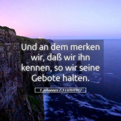 Picture 05 - 1 Johannes 2:3 LUTH1912 - Und an dem merken wir, daß wir ihn kennen, so - Bible Verse Picture