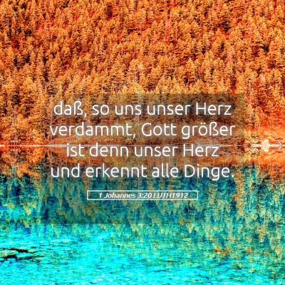 Picture 05 - 1 Johannes 3:20 LUTH1912 - daß, so uns unser Herz verdammt, Gott größer - Bible Verse Picture