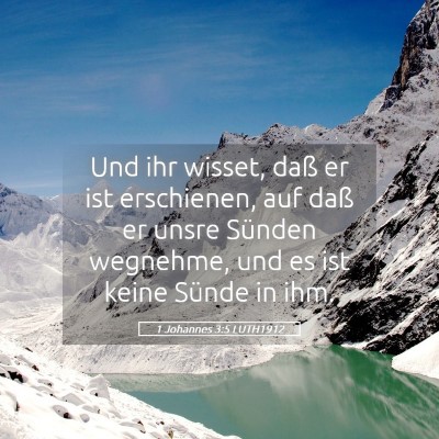 Picture 05 - 1 Johannes 3:5 LUTH1912 - Und ihr wisset, daß er ist erschienen, auf daß - Bible Verse Picture