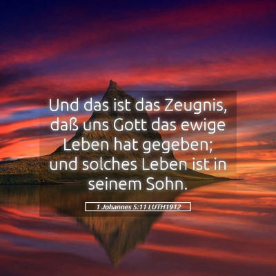 Picture 05 - 1 Johannes 5:11 LUTH1912 - Und das ist das Zeugnis, daß uns Gott das ewige - Bible Verse Picture