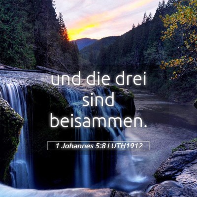 Picture 05 - 1 Johannes 5:8 LUTH1912 - und die drei sind - Bible Verse Picture