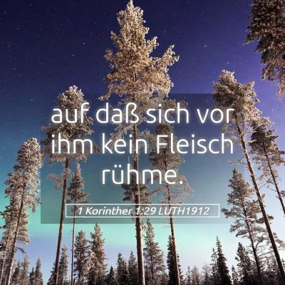 Picture 05 - 1 Korinther 1:29 LUTH1912 - auf daß sich vor ihm kein Fleisch - Bible Verse Picture