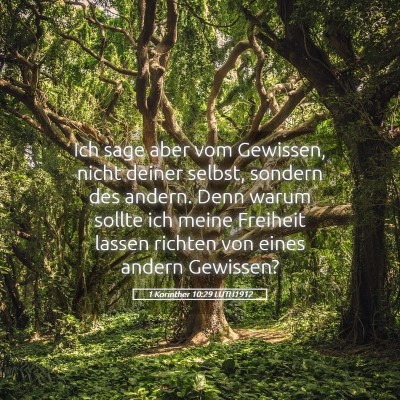 Picture 05 - 1 Korinther 10:29 LUTH1912 - Ich sage aber vom Gewissen, nicht deiner selbst, - Bible Verse Picture