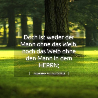 Picture 05 - 1 Korinther 11:11 LUTH1912 - Doch ist weder der Mann ohne das Weib, noch das - Bible Verse Picture