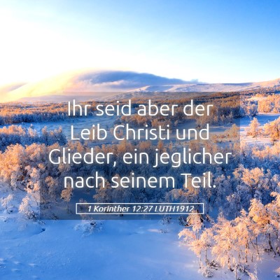 Picture 05 - 1 Korinther 12:27 LUTH1912 - Ihr seid aber der Leib Christi und Glieder, ein - Bible Verse Picture