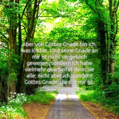 Picture 05 - 1 Korinther 15:10 LUTH1912 - Aber von Gottes Gnade bin ich, was ich bin. Und - Bible Verse Picture