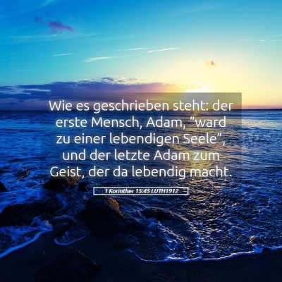 Picture 05 - 1 Korinther 15:45 LUTH1912 - Wie es geschrieben steht: der erste Mensch, Adam, - Bible Verse Picture