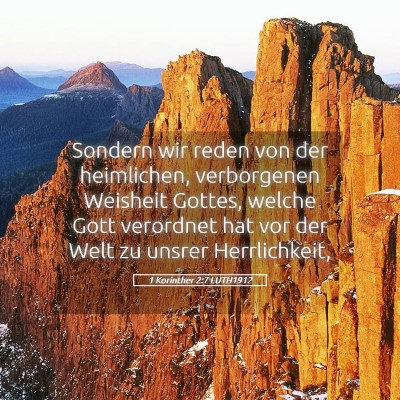 Picture 05 - 1 Korinther 2:7 LUTH1912 - Sondern wir reden von der heimlichen, verborgenen - Bible Verse Picture