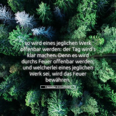 Picture 05 - 1 Korinther 3:13 LUTH1912 - so wird eines jeglichen Werk offenbar werden: der - Bible Verse Picture
