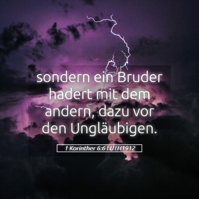 Picture 05 - 1 Korinther 6:6 LUTH1912 - sondern ein Bruder hadert mit dem andern, dazu - Bible Verse Picture