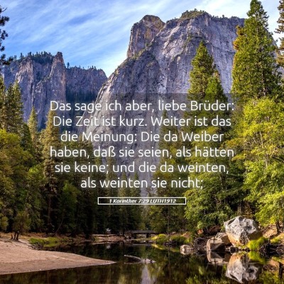 Picture 05 - 1 Korinther 7:29 LUTH1912 - Das sage ich aber, liebe Brüder: Die Zeit ist - Bible Verse Picture