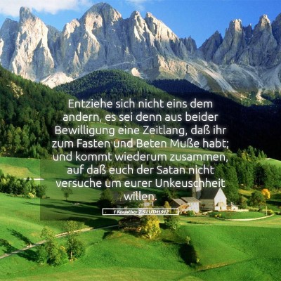 Picture 05 - 1 Korinther 7:5 LUTH1912 - Entziehe sich nicht eins dem andern, es sei denn - Bible Verse Picture