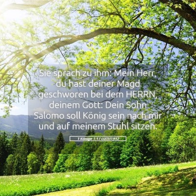 Picture 05 - 1 Könige 1:17 LUTH1912 - Sie sprach zu ihm: Mein Herr, du hast deiner Magd - Bible Verse Picture