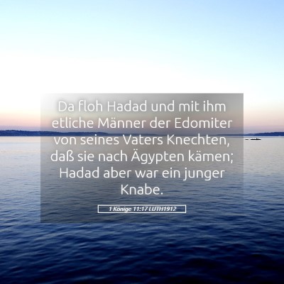 Picture 05 - 1 Könige 11:17 LUTH1912 - Da floh Hadad und mit ihm etliche Männer der - Bible Verse Picture
