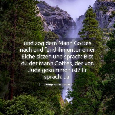 Picture 05 - 1 Könige 13:14 LUTH1912 - und zog dem Mann Gottes nach und fand ihn unter - Bible Verse Picture