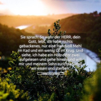 Picture 05 - 1 Könige 17:12 LUTH1912 - Sie sprach: So wahr der HERR, dein Gott, lebt, - Bible Verse Picture