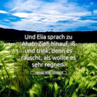 Picture 05 - 1 Könige 18:41 LUTH1912 - Und Elia sprach zu Ahab: Zieh hinauf, iß und - Bible Verse Picture