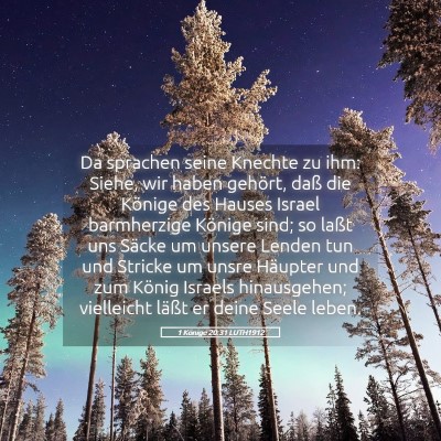 Picture 05 - 1 Könige 20:31 LUTH1912 - Da sprachen seine Knechte zu ihm: Siehe, wir - Bible Verse Picture