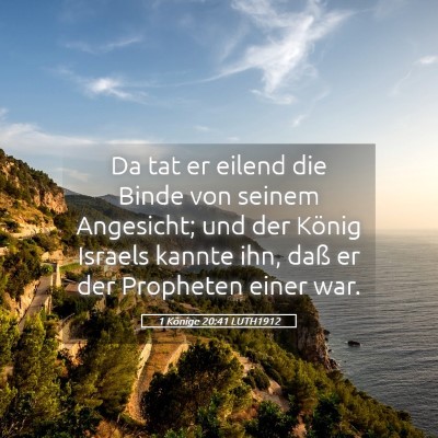 Picture 05 - 1 Könige 20:41 LUTH1912 - Da tat er eilend die Binde von seinem Angesicht; - Bible Verse Picture