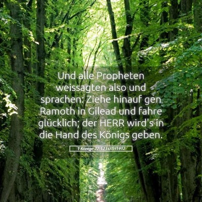 Picture 05 - 1 Könige 22:12 LUTH1912 - Und alle Propheten weissagten also und sprachen: - Bible Verse Picture