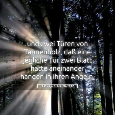 Picture 05 - 1 Könige 6:34 LUTH1912 - und zwei Türen von Tannenholz, daß eine - Bible Verse Picture