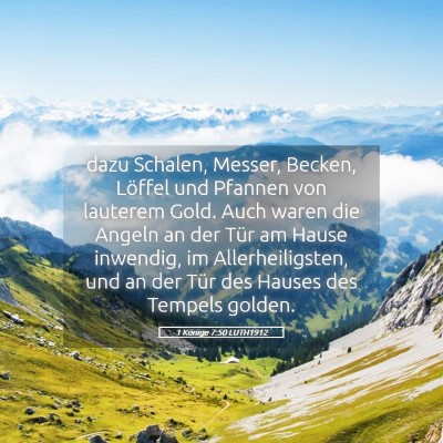 Picture 05 - 1 Könige 7:50 LUTH1912 - dazu Schalen, Messer, Becken, Löffel und Pfannen - Bible Verse Picture