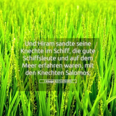 Picture 05 - 1 Könige 9:27 LUTH1912 - Und Hiram sandte seine Knechte im Schiff, die - Bible Verse Picture