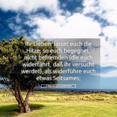 Picture 05 - 1 Petrus 4:12 LUTH1912 - Ihr Lieben, lasset euch die Hitze, so euch - Bible Verse Picture