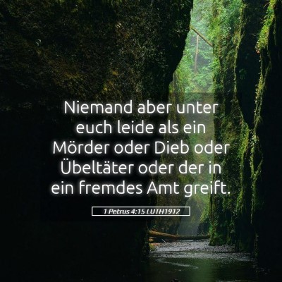 Picture 05 - 1 Petrus 4:15 LUTH1912 - Niemand aber unter euch leide als ein Mörder - Bible Verse Picture