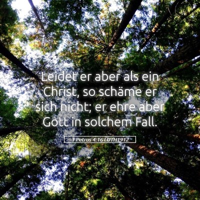 Picture 05 - 1 Petrus 4:16 LUTH1912 - Leidet er aber als ein Christ, so schäme er sich - Bible Verse Picture