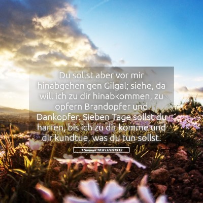 Picture 05 - 1 Samuel 10:8 LUTH1912 - Du sollst aber vor mir hinabgehen gen Gilgal; - Bible Verse Picture