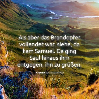 Picture 05 - 1 Samuel 13:10 LUTH1912 - Als aber das Brandopfer vollendet war, siehe, da - Bible Verse Picture