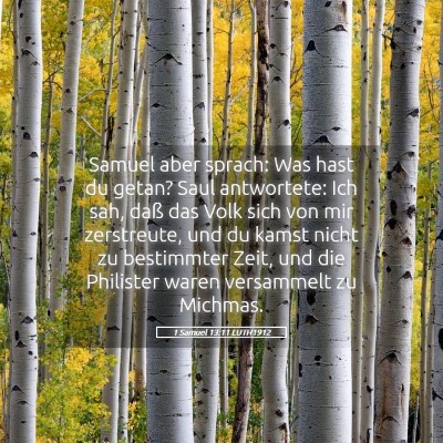 Picture 05 - 1 Samuel 13:11 LUTH1912 - Samuel aber sprach: Was hast du getan? Saul - Bible Verse Picture