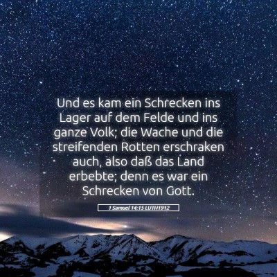 Picture 05 - 1 Samuel 14:15 LUTH1912 - Und es kam ein Schrecken ins Lager auf dem Felde - Bible Verse Picture