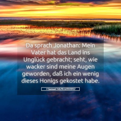 Picture 05 - 1 Samuel 14:29 LUTH1912 - Da sprach Jonathan: Mein Vater hat das Land ins - Bible Verse Picture