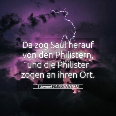 Picture 05 - 1 Samuel 14:46 LUTH1912 - Da zog Saul herauf von den Philistern, und die - Bible Verse Picture
