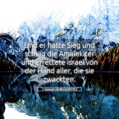 Picture 05 - 1 Samuel 14:48 LUTH1912 - Und er hatte Sieg und schlug die Amalekiter und - Bible Verse Picture