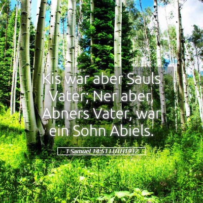 Picture 05 - 1 Samuel 14:51 LUTH1912 - Kis war aber Sauls Vater; Ner aber, Abners Vater, - Bible Verse Picture