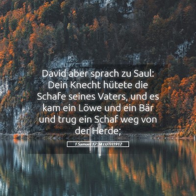Picture 05 - 1 Samuel 17:34 LUTH1912 - David aber sprach zu Saul: Dein Knecht hütete - Bible Verse Picture