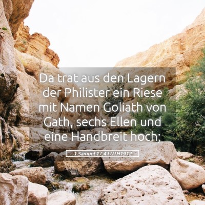 Picture 05 - 1 Samuel 17:4 LUTH1912 - Da trat aus den Lagern der Philister ein Riese - Bible Verse Picture
