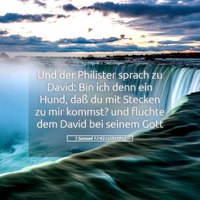 Picture 05 - 1 Samuel 17:43 LUTH1912 - Und der Philister sprach zu David: Bin ich denn - Bible Verse Picture