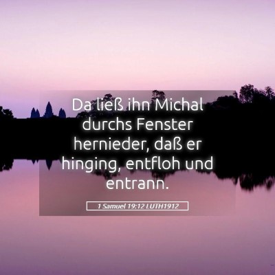 Picture 05 - 1 Samuel 19:12 LUTH1912 - Da ließ ihn Michal durchs Fenster hernieder, - Bible Verse Picture