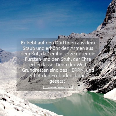 Picture 05 - 1 Samuel 2:8 LUTH1912 - Er hebt auf den Dürftigen aus dem Staub und - Bible Verse Picture