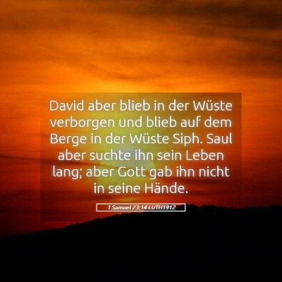 Picture 05 - 1 Samuel 23:14 LUTH1912 - David aber blieb in der Wüste verborgen und - Bible Verse Picture